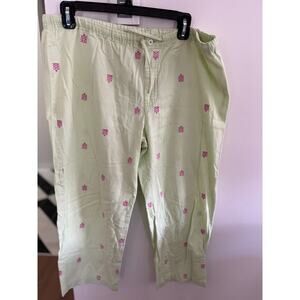 Lilly Pulitzer Women S Drawstring Pants Lime Cotton Resort Preppy Palm Beach